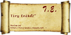 Tiry Enikő névjegykártya